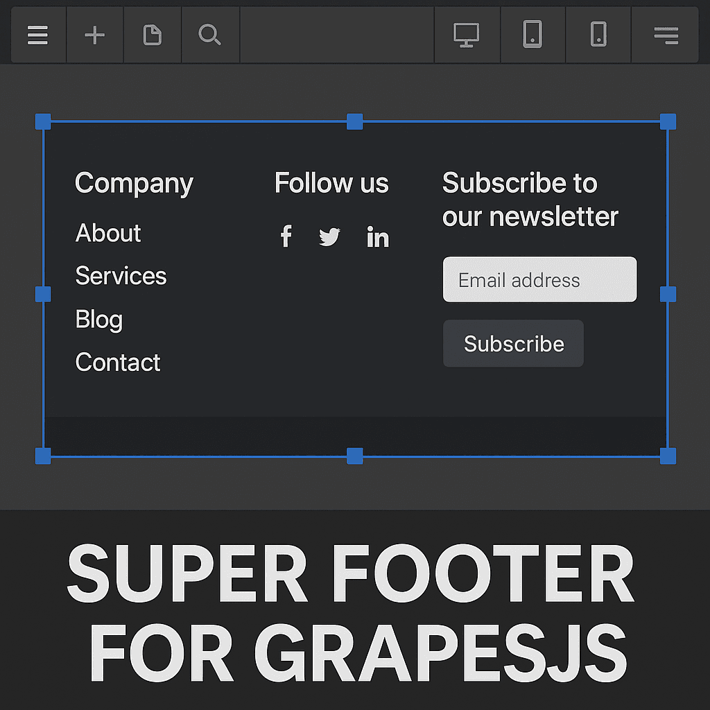 GrapesJS 的超级页脚