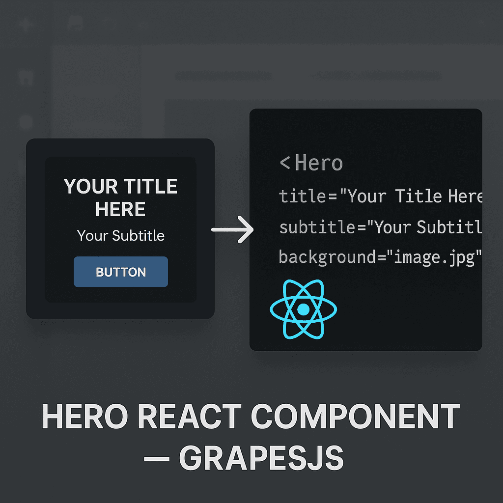Hero React 组件 GrapesJS