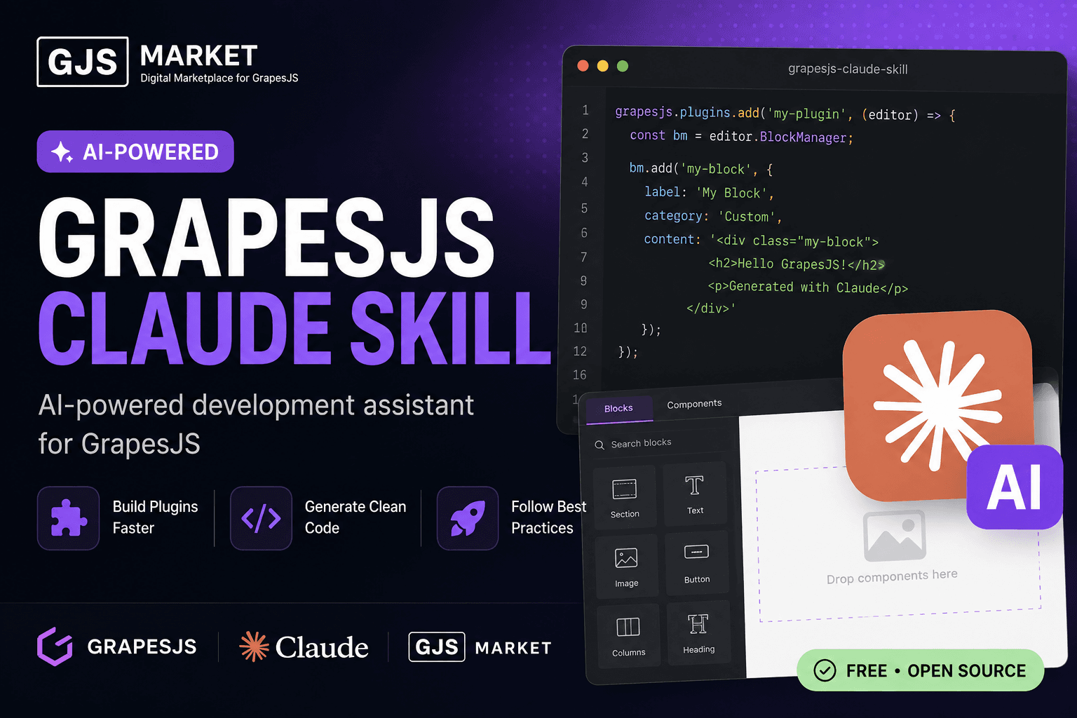 Claude Skill for GrapesJS Development