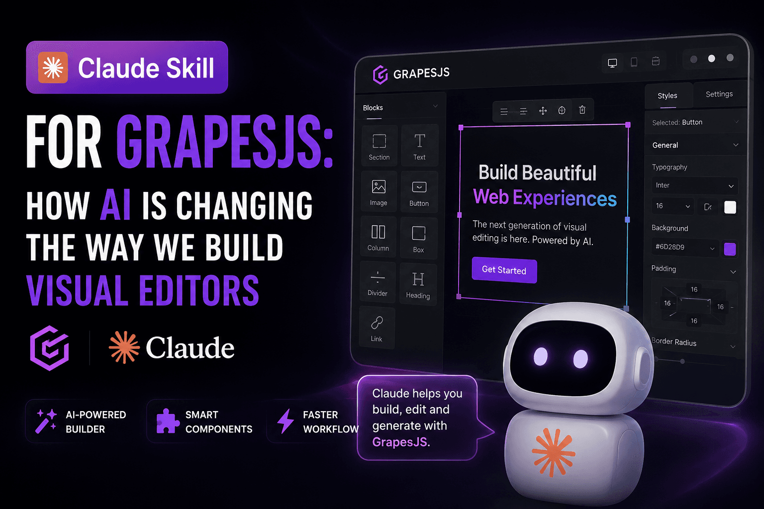 GrapesJS的Claude技能：AI如何改变我们构建可视化编辑器的方式