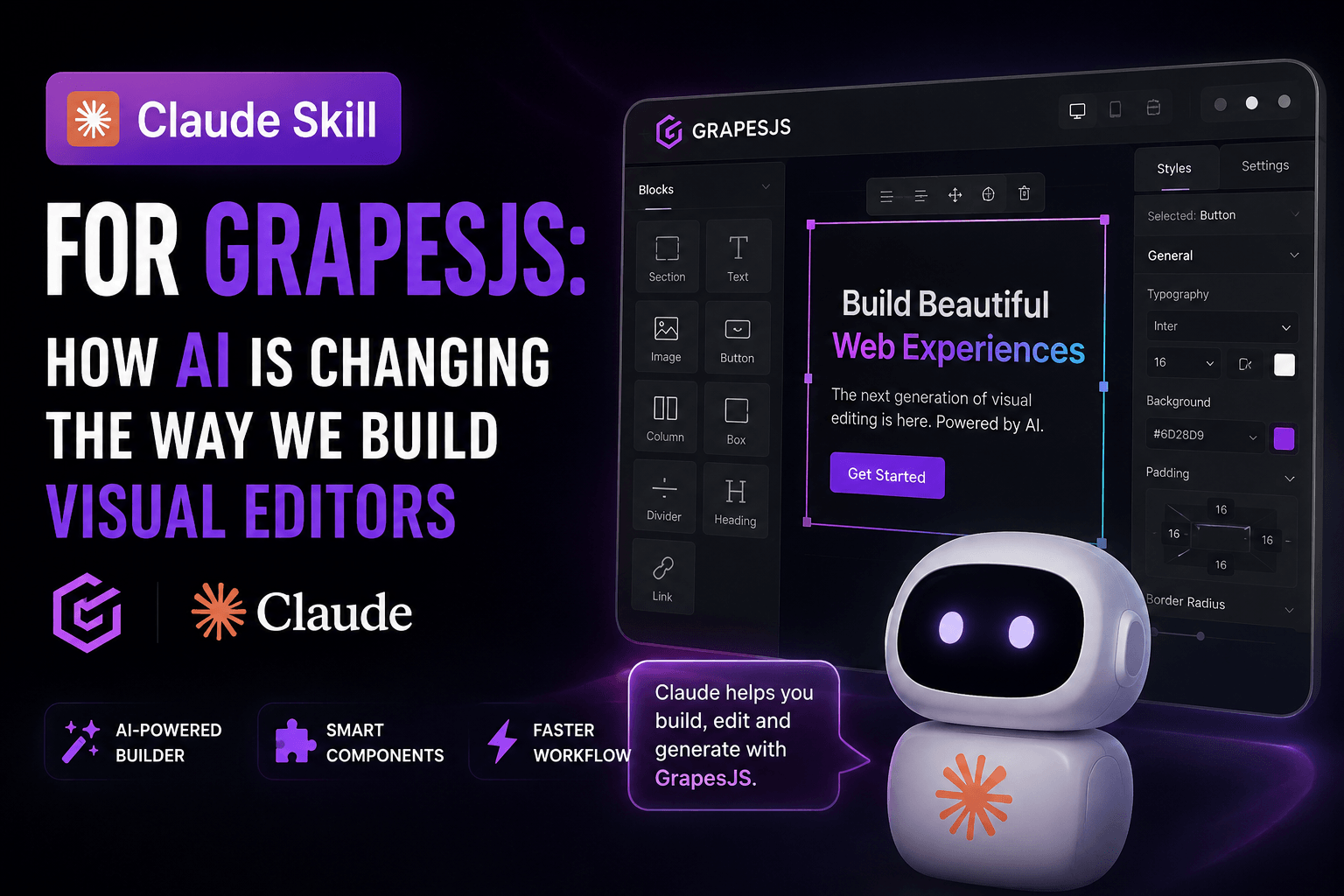 GrapesJS的Claude技能：AI如何改变我们构建可视化编辑器的方式